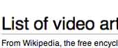 list of video artist